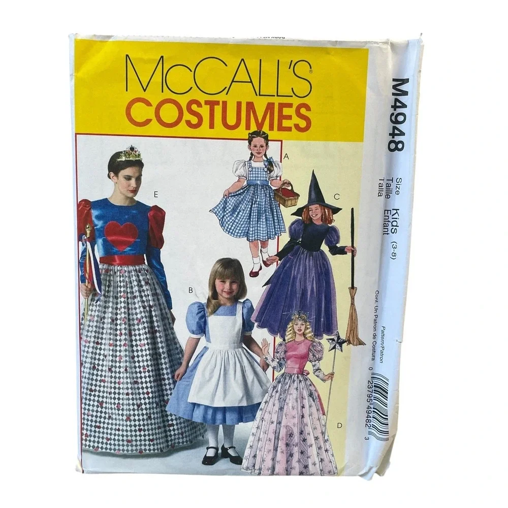 McCALL'S M4948 Kids Costumes Dress Size 3-8 Vintage Sewing Pattern